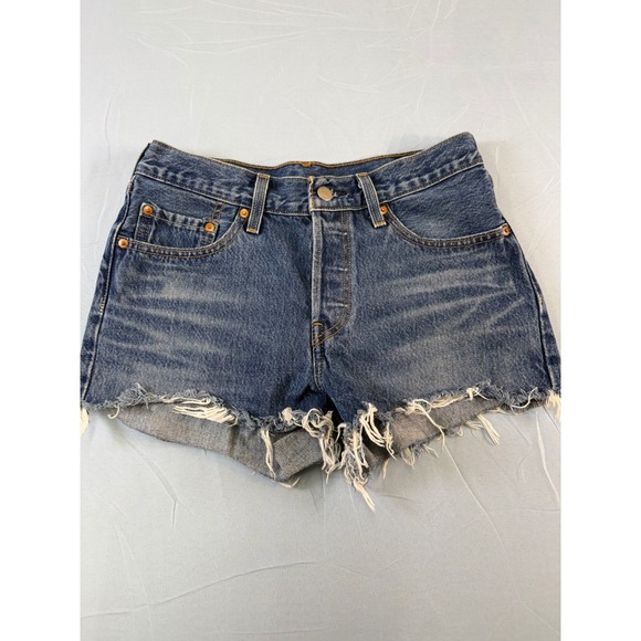 Levi's Pants - Levis Premium 501 Original Cut Off Denim Shorts Blue High Waisted W27 32317-0105